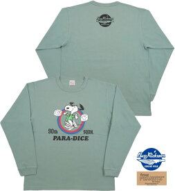 BUZZ RICKSON'S×PEANUTS/バズリクソンズ×ピーナッツ L/S T-SHIRT“PARA-DICE” 長袖スヌーピープリントTシャツ SAGE(セージグリーン)/BR68838