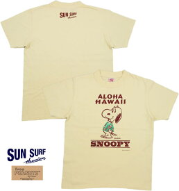 SUN SURF×PEANUTS/サンサーフ×ピーナッツ S/S T-SHIRT“ALOHA HAWAII” スヌーピー プリントTシャツ/スヌーピーTシャツ YELLOW(イエロー)/SS78753