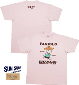 SUN SURF×PEANUTS/サンサーフ×ピーナッツ S/S T-SHIRT“PANIOLO” チャーリー・ブラウン プリントTシャツ/スヌーピーTシャツ PINK(ピンク)/SS78752