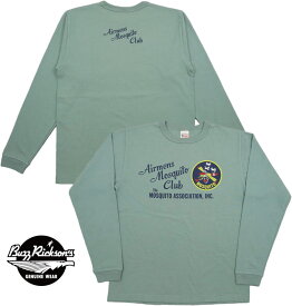 BUZZ RICKSON'S/バズリクソンズ L/S T-SHIRT AIRMENS MOSQUITO CLUB モスキートクラブ・長袖プリントTシャツ SAGE(セージグリーン)/Lot No.BR69060