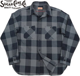 SUGAR CANE/シュガーケーン TWILL CHECK L/S WORK SHIRT ツイルチェック ワークシャツ/チェックシャツ/綿ネルシャツ 115) GRAY(グレー)/Lot No. SC28952