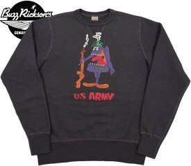 BUZZ RICKSON'S/バズリクソンズ SET-IN CREW NECK SWEAT SHIRT “U.S. ARMY” プリント トレーナー/セットインスリーブ・スウェットシャツ BLACK(ブラック)/Lot No. BR69067