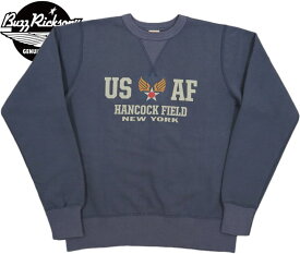 BUZZ RICKSON'S/バズリクソンズ SET-IN CREW NECK SWEAT SHIRT “U.S.A.F. HANCOCK FIELD” プリント トレーナー/セットインスリーブ・スウェットシャツ NAVY(ネイビー)/Lot No. BR69063