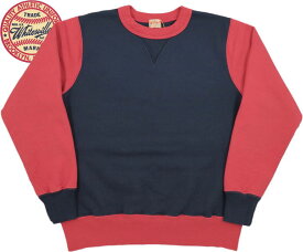 Whitesville/ホワイツビル SET-IN TWO-TONE SWEAT SHIRT 2トーン切り替えスウェットシャツ/トレーナー/ヘビーウェイト 2トーン スウェットシャツ NAVY×RED(ネイビー×レッド)/Lot No. WV69032