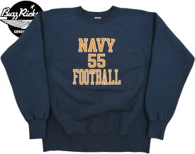 BUZZ RICKSON'S/バズリクソンズ HORIZONTAL KNITTING SWEAT SHIRTS “NAVY FOOTBALL” ホリゾンタル・ニッティング スウェットシャツ/プリント入りリバースウィーブトレーナー 128) NAVY(ネイビー)/Lot No. BR69140