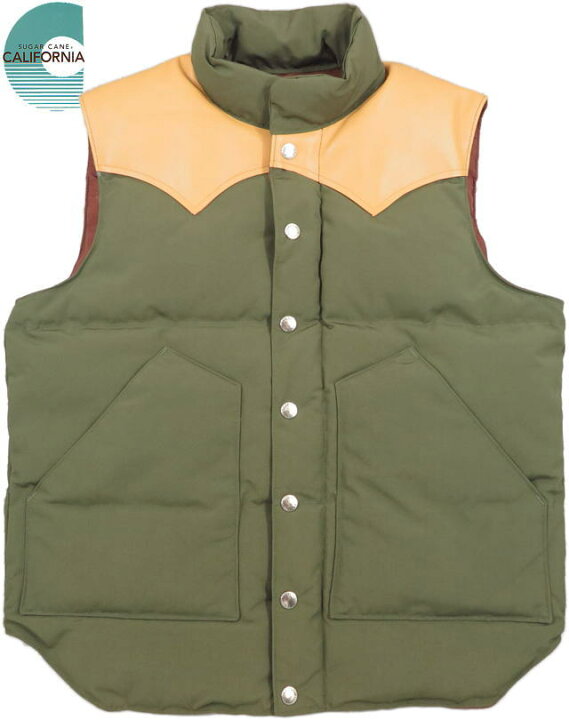 楽天市場】SUGAR CANE/シュガーケーン LEATHER YOKE T/C DOWN VEST 