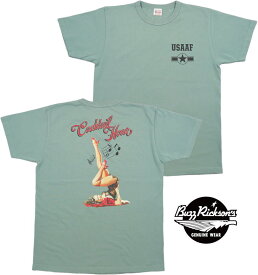 BUZZ RICKSON'S/バズリクソンズ S/S T-SHIRT GIL ELVGREN PIN-UP “COCKTAIL HOUR” ジル・エルブグレンのピンナップガール 半袖バックプリントTシャツ/プリントTEE SAGE(セージグリーン)/Lot No. BR78911