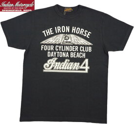 INDIAN MOTORCYCLE/インディアンモーターサイクル S/S T-SHIRT “INDIAN 4” 半袖プリントTシャツ/カットソー BLACK(ブラック)/Lot No. IM78969