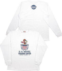 BUZZ RICKSON'S×PEANUTS/バズリクソンズ×ピーナッツ L/S T-SHIRT “U.S. NAVAL TRAINING CENTER” 長袖スヌーピープリントTシャツ WHITE(ホワイト)/Lot No. BR69276