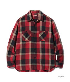 SUGAR CANE/シュガーケーン TWILL CHECK L/S WORK SHIRT ツイルチェック ワークシャツ/チェックシャツ/綿ネルシャツ 165) RED(レッド)/Lot No. SC29156
