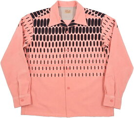STYLE EYES/スタイルアイズMid 1950s Style Corduroy Sports Shirt “ELVIS DOT”エルビスドット・コーデュロイ、スポーツシャツ/長袖オープンカラーシャツ 162) PINK(ピンク)/Lot No. SE29169