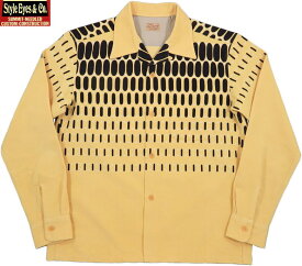 STYLE EYES/スタイルアイズMid 1950s Style Corduroy Sports Shirt “ELVIS DOT”エルビスドット・コーデュロイ、スポーツシャツ/長袖オープンカラーシャツ 155) YELLOW(イエロー)/Lot No. SE29169