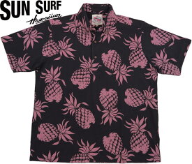 DUKE KAHANAMOKU/デューク・カハナモク COOLMAX KANOKO POLO SHIRT “DUKE'S PINEAPPLE”「デュークス・パイナップル」クールマックス プルオーバーハワイアンシャツ/鹿の子ポロシャツ/ハワイアンポロシャツ BLACK(ブラック)/Lot No. DK78200-119