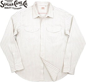 SUGAR CANE/シュガーケーン COKE STRIPE L/S WORK SHIRT 長袖コークストライプ ワークシャツ 105) OFF WHITE(オフホワイト)/Lot No. SC28652