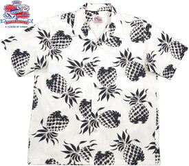 DUKE KAHANAMOKU/デューク・カハナモク COTTON HAWAIIAN SHIRT “DUKE'S PINEAPPLE” デュークス・パイナップル コットンアロハシャツ/パイナップル柄、コットンハワイアンシャツ 101) WHITE(ホワイト)/Lot No. DK37811