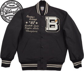 WHITESVILLE/ホワイツビル T/C GROSGRAIN BASEBALL JACKET T/Cグログラン(ポリエステル×コットン生地)ベースボールジャケット 119) BLACK(ブラック)/Lot No. WV15278-119