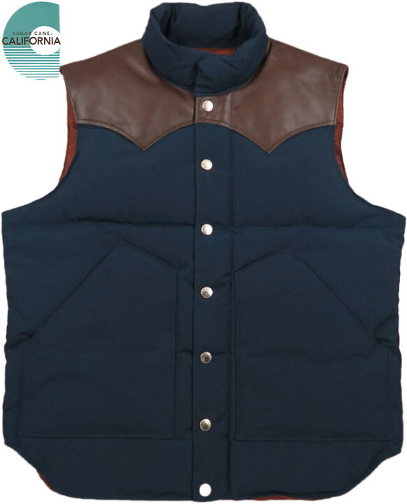 楽天市場】SUGAR CANE/シュガーケーン LEATHER YOKE T/C DOWN VEST 