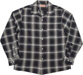 SUGAR CANE/シュガーケーン RAYON OMBRE CHECK OPEN SHIRT レーヨン オンブレーチェック オープンシャツ/レーヨンチェックオープンシャツ BLACK(ブラック)/Lot No. SC29120