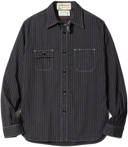 SUGAR CANE/VK[P[ FICTION ROMANCE 8.5oz. BLACK WABASH STRIPE WORK SHIRT tBNV}XE8.5IXEubN EHobVXgCv [NVc 411A) ONE WASH(EHbV)/Lot No. SC29585