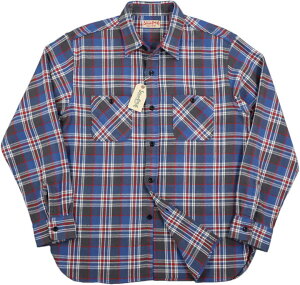 SUGAR CANE/�V���K�[�P�[�� TWILL CHECK WORK SHIRT �c�C���`�F�b�N ���[�N�V���c/�`�F�b�N�V���c/�ȃl���V���c 125) BLUE(�u���[)/ Lot No. SC29564