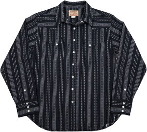SUGAR CANE/�V���K�[�P�[�� NATIVE AMERICAN DOBBY STRIPE L/S WESTERN SHIRT �h�r�[�X�g���C�v �E�F�X�^���V���c 119)BLACK(�u���b�N)/Lot No.SC29463