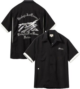 BUZZ RICKSON'S/�o�Y���N�\���Y BOWLING SHIRT �gSTRATEGIC AIR COMMAND�h �{�E�����O�V���c/���[���� �{�[�����O �V���c 119) BLACK(�u���b�N)/ Lot No. BR39735
