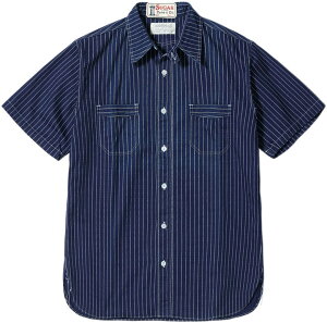 SUGAR CANE/�V���K�[�P�[�� FICTION ROMANCE 8.5oz. WABASH STRIPE WORK SHIRT (SHORT SLEEVE) �t�B�N�V�������}���X�E8.5�I���X�E�E�H�o�b�V���X�g���C�v�������[�N�V���c 421A) ONE WASH(�����E�H�b�V��)/ Lot No. SC36267
