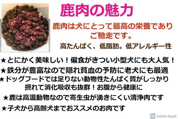 楽天市場 犬用 鹿肉 生肉 エゾ鹿ミンチ 小分けトレー 500g お試し 犬 ドッグフード 生 ペット 手作り ご飯 無添加 フレッシュフード チキンアレルギー グレインフリー 国産 生肉食 ウエットフード 子犬 シニア 穀物不使用 ドッグフード 食べない ペット用 小型犬 老犬