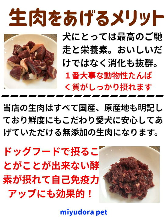 楽天市場 犬 生肉 国産馬肉ぶつ切り 1kg 犬 馬肉 生肉 小型犬 老犬 大型犬 フード ペットフード ペット ドッグフード おやつ 無添加 手作り食 ミユドラ ペット 馬肉 ダイエット 偏食 毛並み 鉄分 ローフード 九州産 馬肉 犬のおやつ 生肉 Miyudora Pet
