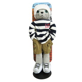 new【即日発送】【ZAP CAT】猫　ぬいぐるみ　S　（全4種）雑貨 可愛い　ネコ　ねこ 　インテリア雑貨　黒猫　三毛猫　とらねこ　グレーねこ　洋服を着た猫　スタンド付き　プレゼントに　クリスマスプレゼント　内藤デザイン研究所