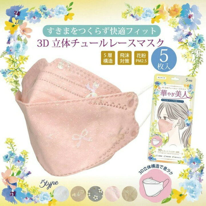 楽天市場】在庫処分【即日発送】3D立体4層構造チュ ールレースマスク  