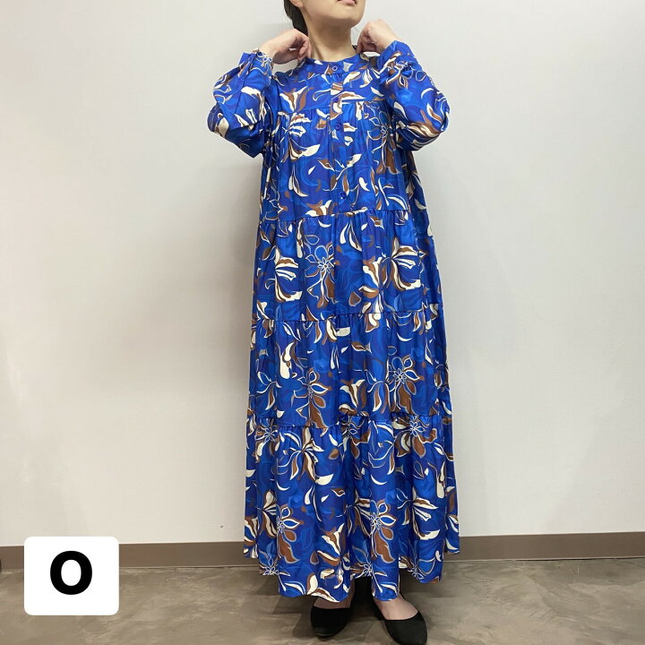 楽天市場】秋物入荷 mire-ru【M～L相当】総柄 ワンピース長袖 （R00376 