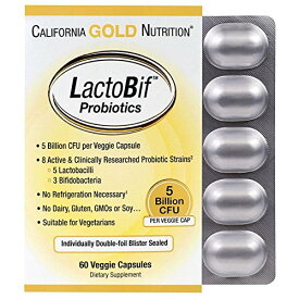 California Gold Nutrition California Gold Nutrition LactoBif プロバイオティクス CFU50億個 ベジカプセル 錠 [並行輸入品]