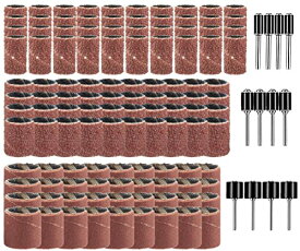 Wolfride 132個セット サンディングバンド ルーターヤスリ 電動ヤスリ 電動ルーター ドリルプレス用 ネイルオフ ネイルビット 180# 1