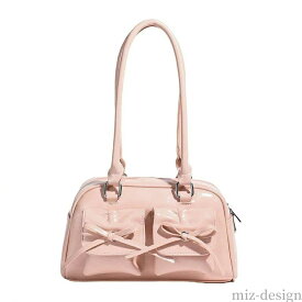 【送料無料】リボンバッグ ミニボストン リボン バレエコア 横長 バッグ 肩掛け トートバッグ 小さめ 横長バッグ ボストンバッグ レディース