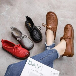 【送料無料】靴紐 カジュアルシューズ 牛革 ローカット ローファー パンプス コンフォートシューズ パンプス フラットシューズ 革靴