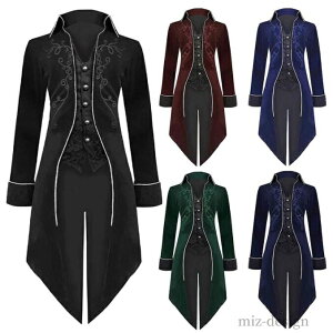 【送料無料】ステージ衣装 吸血鬼 コスプレ 伯爵 貴族 王子様 中世紀欧風 舞台衣装 大人用コスチューム 燕尾服 メンズロングジャケット