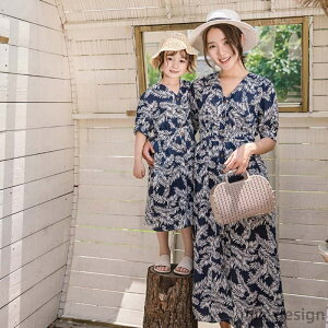 ママ 娘 マキシワンピース 親子ペア キッズ ハワイ 母の日 プレゼント 親子 ペアルック ペアtシャツ アロハ シャツ 花柄 ハワイ 旅行 リンクコーデ 親子ペア カップル アロハシャツ ワンピー