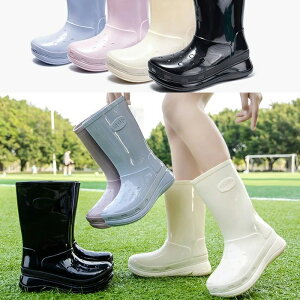 【送料無料】レインブーツ ロング 長靴 レディース 雨靴 おしゃれ 可愛い 防水 丈 ラバー 長靴 軽量 柔らかい 雨 雪 滑りにくい マット