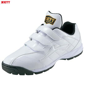 ZETT（ゼット）ラフィエット（BSR8017G）（野球/ベースボール/アップシューズ/トレーニングシューズ/マジックテープ/靴/白/ホワイト/3E/幅広/少年用/ジュニア/大人用/一般用）