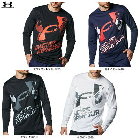 ◆メール便対応商品◆UNDER ARMOUR（アンダーアーマー）UAテック エクストララージ ロゴ ロングスリーブシャツ（1381357）（スポーツ/トレーニング/トップス/Tシャツ/長袖/ロンT/男性用/メンズ）