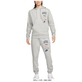 NIKE（ナイキ）クラブ BB スタック プルオーバー L/S フーディ パンツ上下セット（FN2635/FN2644）（スポーツ/トレーニング/ランニング/スウェット/パーカー/セットアップ/フード付き/男性用/メンズ）