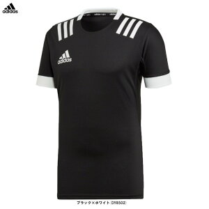 ◆メール便対応商品◆adidas(アディダス)ラグビー3スリーストライプス ジャージ(FXU53)(スポーツ/ラグビー/トレーニング/ランニング/フィットネス/トップス/ウェア/半袖/Tシャツ/男性用/