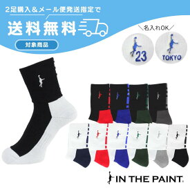 ◆ネーム刺繍可能◆【2足購入でメール便送料無料】バスケ ソックスパネルソックスインザペイント 【ITP860B】【ITP860W】