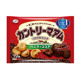 【クッキー・不二家】カントリーマアム　19枚入り×1袋　ファミリーサイズ（バニラ＆ココア）チョコチップクッキー