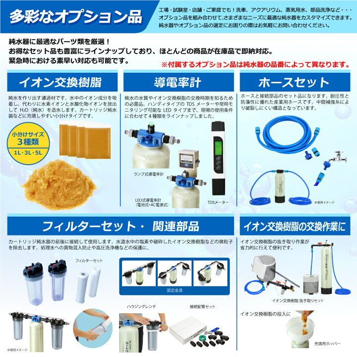 純水器 大容量25L(イオン交換樹脂未付属) （カートリッジ純水器樹脂 