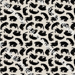 ポリエステル スムースニット 生地 布 猫 黒猫柄 白猫柄 おしゃれ かわいい 商用利用可 スヌード ストール クッションカバー 枕カバー ハンドメイド 手作り 新柄 (animal_12)