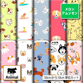 メロンアムンゼン 生地 布 和風生地 犬 アニマル 動物柄 かわいい シワになりにくい 商用利用可 風呂敷 よさこい コスプレ 衣装 羽織 和装 巾着袋 ハンドメイド 手作り 新柄 (animal_10)