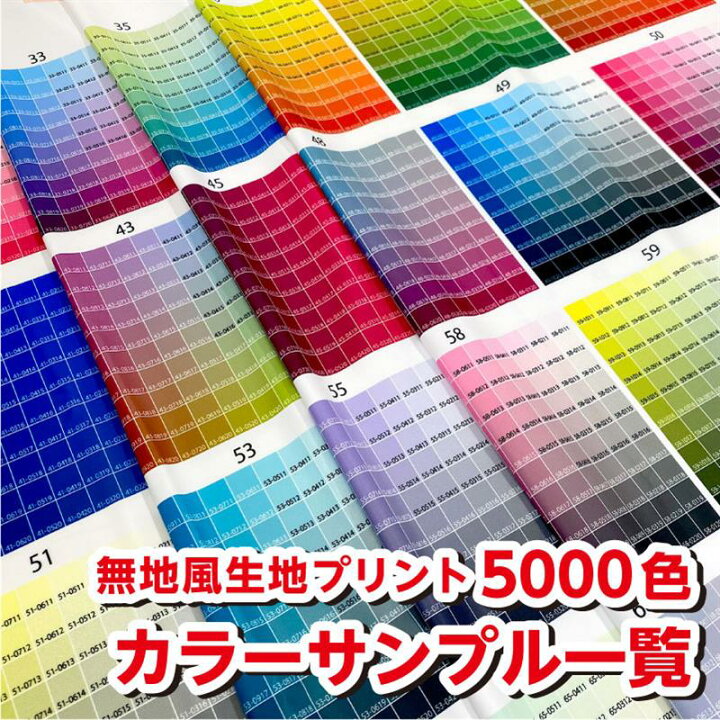 楽天市場】生地 布 無地風プリント生地 3000色用 カラーサンプル一覧  