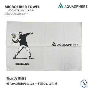 【在庫限り】マイクロファイバータオル/吸水 AQUASPHERE(アクアスフィア)バンクシーズ BANKSY'S GRAFFITI Flower BOMBER MICROFIBER TOWEL